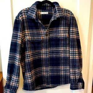 Mango Men’s Wool-Blend Plaid Flannel Shirt Jacket – Size Medium